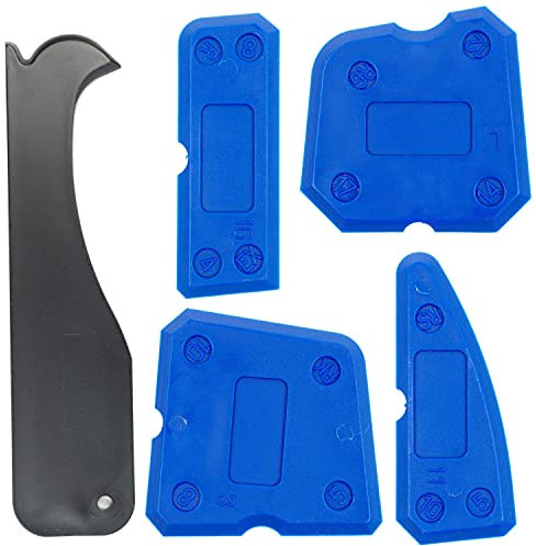 Extracteur de Joints en Silicone, Lot de 5 avec instructions, Kit de Calfeutrage en Silicone de plusieurs tailles incluant de nombreux angles, Lisseur Universel pour Joints en Silicone, Dissolvant