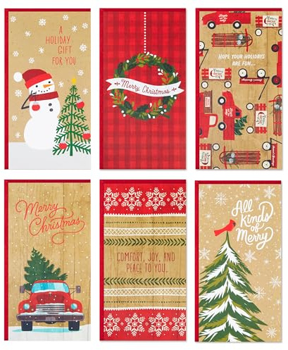 Hallmark Card Holders or Money Holders Assortment, Rustic (36 Cards with Envelopes)