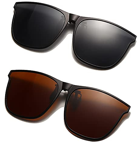 Long Keeper Gafas de Sol Polarizadas con Clip de Hombre Mujer Protección UV400 Clip Lente Gafas para Conducir Deportes