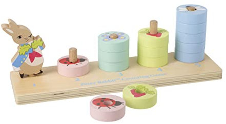 Peter Wooden Stacking Toy for 1 Year Olds - Toddler Early Development & Activity - Official Licensed Peter Rabbit Gifts by Orange Tree Toys