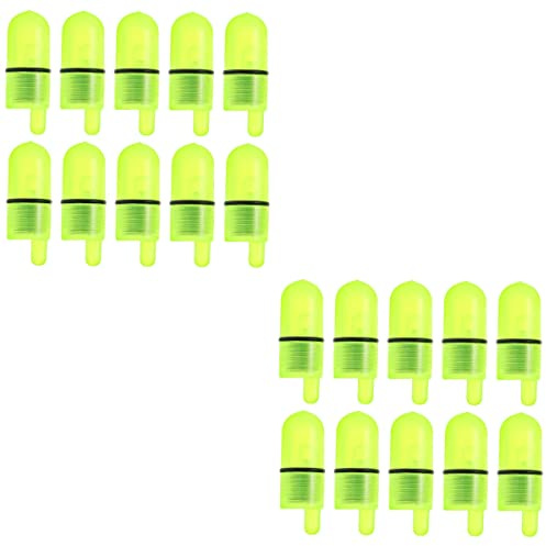 LIOOBO 60 pcs LED Night Fishing Rod Bite Bait Alarm Light with Twin Bells Ring Fishing Bite Alarm Indicator Clip Green