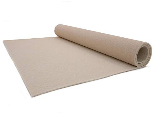 Hochzeits-Läufer Event-Teppich Meterware - 1,50m x 5,00m, Creme, Schwer Entflammbarer Messeboden, Empfangsteppich, Gangläufer