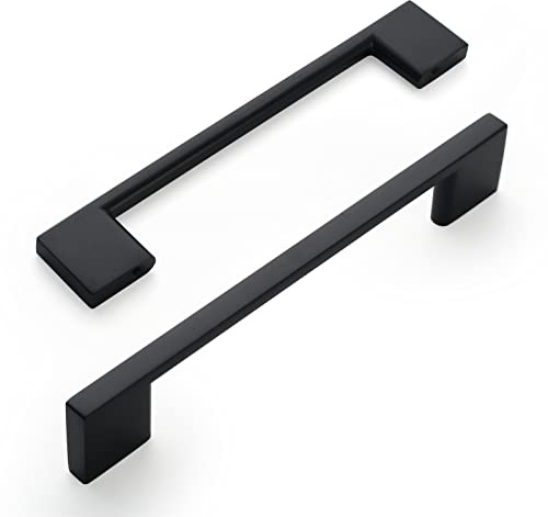 Amerdeco 10 Piezas Tiradores de Cocina 128mm Tiradores Negro para Armarios, Cajones, Muebles y Puertas, de Aleación de Aluminio UK0035