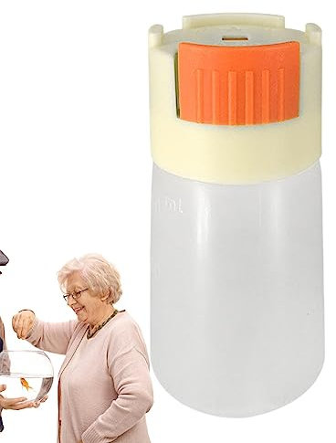 Fish Food Storage Container | Fish Food Bottle, Fish Food Feeder - Storage Bottles for Fish Feeding, Quantitative Food Press Design for Feeding Lingjiong