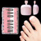 NOVO OVO fußnägel zum aufkleben, Artificial toe nail tips, LIGHT PINK fussnägel zum kleben, künstliche zehennägel, soft gel full cover toenail tips set, fuß nägel x 15 Größen 360 Stück