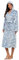 RONGTAI Hooded Leopard Print Bathrobe for Women, Long and Thick Fleece Material with Pocket, Lightly Luxurious, Blue, XL
