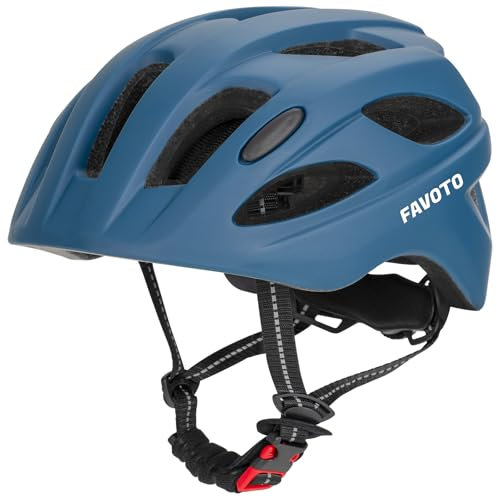 Favoto Kinder Fahrradhelm Leicht Kinderhelm - Kinder Radfahren Helm Atmungsaktiv Einstellbare Helm für Jungen und Mädchen Blau XS