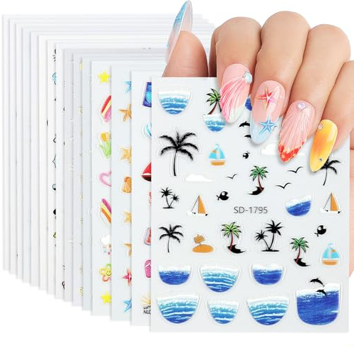 Nicedeco 15 Feuilles Étoile Stickers Ongles Mix Couleurs Autoadhésif Autocollants Ongles Nail Art Décoration 04
