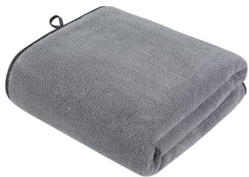VIVOTE Toalla de microfibra XXL, muy absorbente, suave y sin pelusas, toalla de baño grande, adecuada para ducha, natación, sauna, spa, 70 × 140 cm, gris, 1 unidad