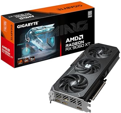 GIGABYTE Radeon RX 9060 XT Gaming OC 16G Graphics Card, PCIe 5.0, 16GB GDDR6, GV-R9060XTGAMING OC-16GD Video Card