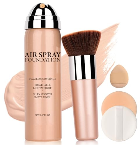 QIUFSSE Makeup Foundation for Mature Skin,Silk Flawless Airbrush Foundation Makeup for Older Women,Teenagers,Middle-aged,Moisturizes,Buildable Coverage for Smooth Radiant Skin (01 Natural)