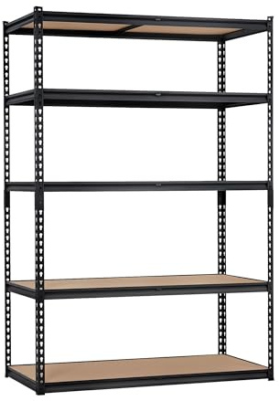 ExploreHorizon Heavy Duty Garage Storage Shelves, 5-Tier Adjustable Metal Shelving Unit, Up to 2500 Lb Capacity, 48 l x 18 w x 72 h Storage Rack for Kitchen, Pantry, Basement, Bathroom & Laundry