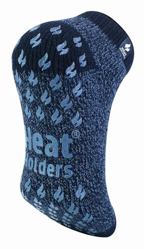 HEAT HOLDERS - Homme 2.3 TOG Hiver Chaudes Antidérapantes Thermique Haute Pantoufles Chaussettes Renforcés Éponge (39-45 EU, LC Navy/Denim)