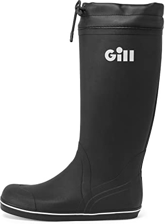 Gill Tall Yachting Boots - Non-Slip & 100% Rubber for Cruising, Sailing, Fishing - Black Size 9.5