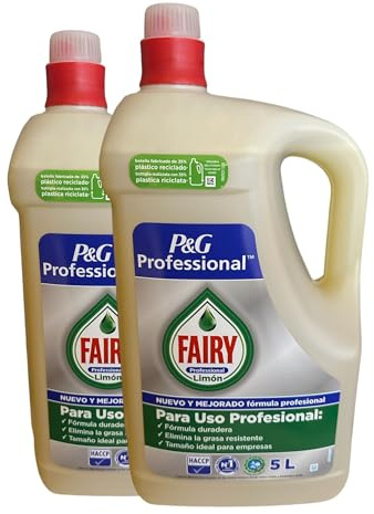 Fairy Limón Ultra Uso profesional concentrado mano de detergente para lavavajillas lavando con seguridad y calidad 5 Litros x 2 unidades