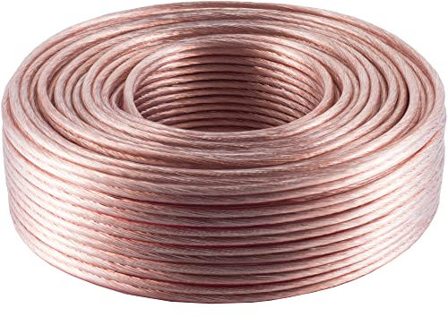 JAMEGA - Lautsprecherkabel Hifi Audio Kabel Auto Boxenkabel Boxen - mehrere Größen und Längen für Lautsprecher & Surround Systeme aus einer Kupferlegierung, 2 x 2,5mm², transparent, 10m