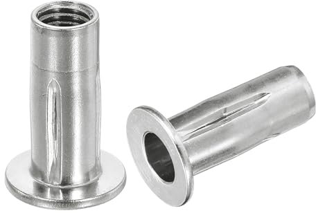 QUARKZMAN Écrous aveugles à multiples prises M10, 10pcs Tige pré-bombée Écrou d'insertion fileté à tête plate en acier inoxydable 304 Plus Écrous pour la construction industrielle
