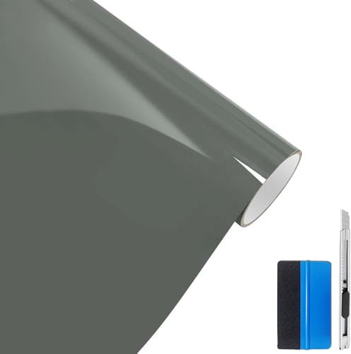 NewL Premium Ultra Gloss Piano Black Vinyl Wrap Roll Foil Air Release Channels for Auto Roof Wing Pillar Motorcycle Decal (Nardo Grey, 30cm x 150cm)