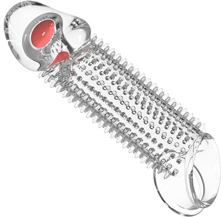 BDSMYOU Guaina Pene Elettrostimolatore Vibratore per Uomo,Allungamento del Pene Maschile 50 mm,Vibratoreper Uomo Professionale,Stimolazione del punto G/P,Toys Sessuali per Uomini (A)