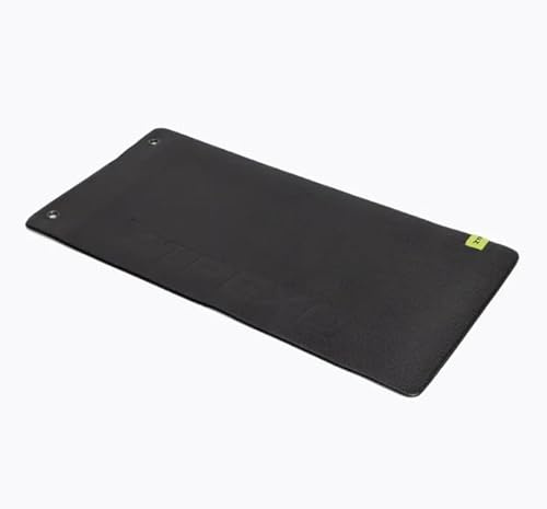 TREXO Tappetino da allenamento professionale in nero, 100 x 50 cm, in PVC, durevole e stabile, elastico, ideale per yoga, pilates, allenamento della forza, spessore 10 mm