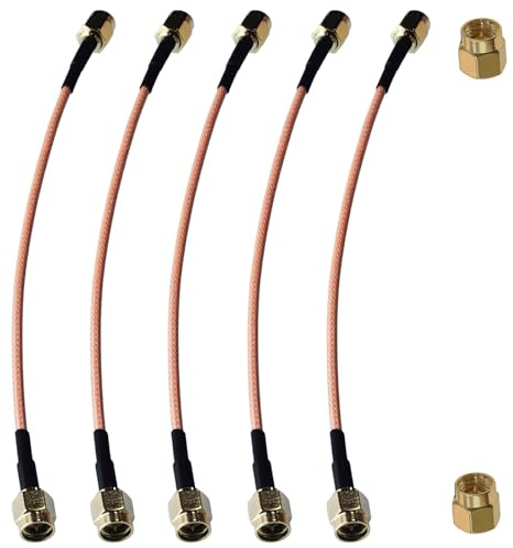 GTIWUNG 5 Pezzi SMA Cable Maschio-Maschio Pigtail Cavo Coassiale RG316 15cm 50Ω per Homematic CCU3 CCU2 CC1101 Raspberry Pi 2.4GHz Antenna WiFi Router Wirelesse