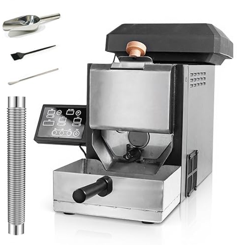 Macchina Per Tostare I Chicchi Caffè, Tostatrice Professionale Per Chicchi Da 100-300g, Con 9 Curve Preimpostate Per Tostature Chiare/Medie/Scure, Include Filtro Per Il Fumo + Tubi Per Il Fumo