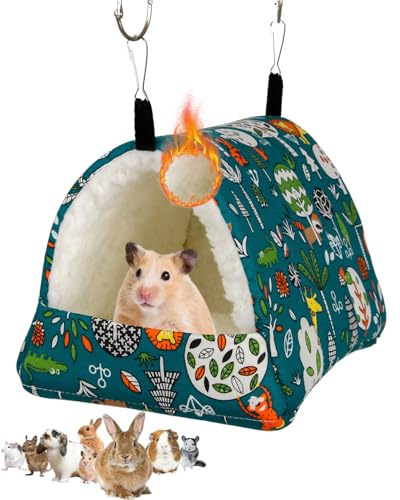 HUVZOR 1 pièce Maison pour Cochon d'Inde,Petits Animaux Couchages Hiver Cabane, Lits Grotte Chauds Petits, Confortable et Chaud, pour Lapin Nain Chinchilla Hérisson Cobayes Ecureuils