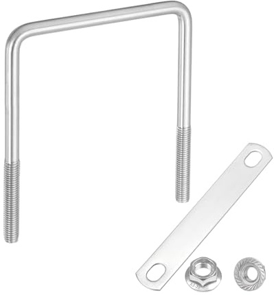 QUARKZMAN Pernos U Cuadrados Internos Automoción 110mm Ancho X 135mm Largo | De 4-5/16 Pulgadas De Ancho 5-5/16 Pulgadas De Longitud, Pernos U De Acero Inoxidable 304, Con Tuercas Placas