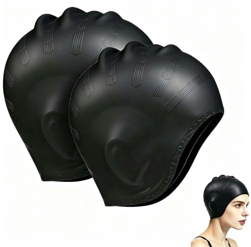 Bonnet de Bain en Silicone pour Femmes et Hommes — Bonnet de Natation étanche pour entraînement en Piscine