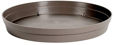 EDA - Soucoupe Ronde TOSCANE Ø 18,5 cm - pour Pot de Fleurs Ø 25 cm - Taupe