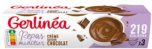 Gerlinéa - Coupelle Crème Repas Minceur - Substitut de Repas Complet et Rapide - Saveur : Chocolat - 3x210g