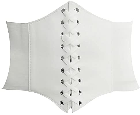 HANERDUN Cinturones Ancho para Mujer Cintura Elástica Ancha Correa de Piel con Cordones Corsé Cinturón retro Cinch Cuatro Tamaños