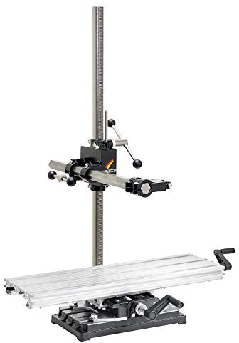 WABECO Bohrständer Fräsständer BF1244 mit 2-Achsen Koordinatentisch K600, 2 Zustellachsen vertikal/horizontal Säule 1000 Ausleger 500 mm Made in Germany