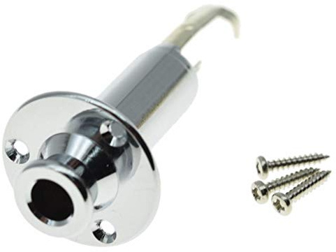 Dopro Copper Acoustic Electric Guitar Bass Mono Endpin Output Jack Strap Button Cylinder Jack Socket Chrome