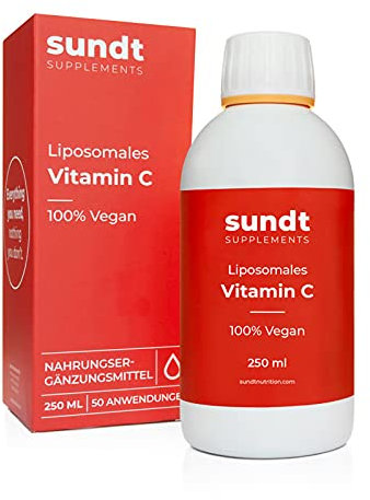 Hochdosiertes Vitamin C 250 ml flüssig | pro Dosis 1000 mg Vitamin C | Liposomal | hohe Bioverfügbarkeit | hochdosiert für ein starkes Immunsystem und Stoffwechsel | Vegan | Sundt Nutrition