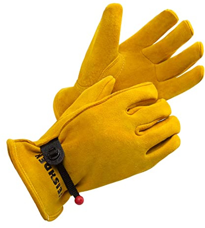 FEISHDEK Deerskin - Guantes de trabajo de piel para niños (2 - 12 años)