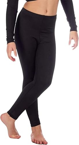 KIKFIT Leggings de Danse Brillants pour Femme - Collants de Ballet élastiques sans Pieds en Lycra (Noir, 2XL)