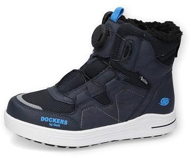 Dockers by Gerli Unisex - Kinder Combat Boots, Jungen,Mädchen Stiefeletten,wasserabweisend,warm gefüttert,uebergangsschuhe,Navy,38 EU