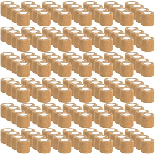 120 Pack Skin Self Adhesive Bandage Wrap Bulk 2 Inch x 5 Yards Cohesive Bandage,Vet Wrap Breathable Elastic Self-Adherent Tape for Stretch Athletic Sports Wrist Ankle Dogs Pet Vet Wrap