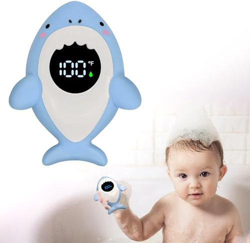 Baby Bath Thermometer Safety, Fahrenheit Instant Read Water Thermometer with LED Display Temperature Warning, Baby Bath Floating Toy for Infant, Newborn