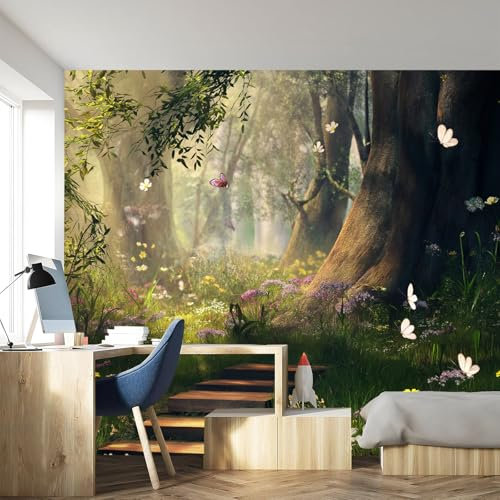 NAWVNMI Wallpaper, Waterproof Decorative Self-Adhesive Wallpaper, Peel and Stick Wallpaper for Home Office Decoration, 3D Steps Forest Garden Stick on Wallpaper Contact Paper