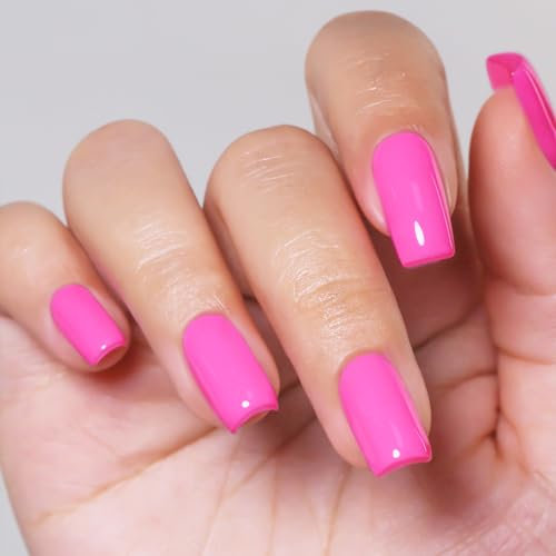 Imtiti Pink Gel Nail Polish, Purple Pink Gel Polish High Gloss Soak Off UV LED Spring Summer Art Manicure Salon DIY Design 10ml