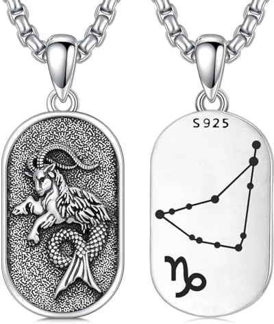 enjoylifecreative Collier 12 signes du zodiaque pour homme et femme en argent sterling 925 avec pendentif constellation horoscope chaîne anniversaire astrologie bijoux cadeaux pour hommes femmes, 26 x