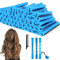 60 rulos pequeños de onda permanente, 0,35 pulgadas, juego de ondas permanentes azules, completos, rizadores de pelo corto para cabello largo, pelo medio, peluquería