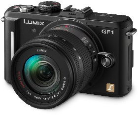 Panasonic Lumix DMC-GF1 Digital Camera 12.1MP Micro Four-Thirds Interchangeable G Vario 14-45mm Lens Black (Renewed)