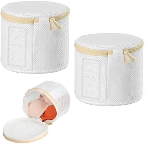 Set di 2 Sacchetti per Lavaggio Reggiseni, Sacchetti Premium per Lavatrice in Rete con Chiusura Lampo, Borse in Mesh per Proteggere Reggiseni, Intimo, Calze e Lingerie Delicata