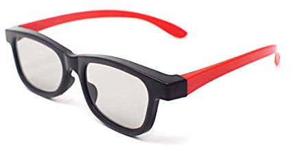 Ultra 1 Black and Red Adults Passive 3D Glasses for TV Men Women Polarized Wraparound For Use with RealD Movies Cinemas TVs and Projectors 3D Cinema Glasses Movie Glasses 3D Glasses Cinema