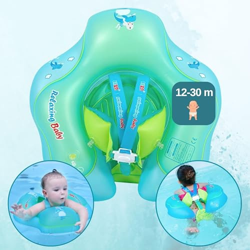 Flotador Bebe 1 año, boia bebe, flotadores para bebes de 10 a 15 kg y de 12 a 30 Meses de Edad, piscina bebe, flotador bebe antivuelco, sin sombrilla, mejor que salvavidas bebe, flotador bebe 18 meses
