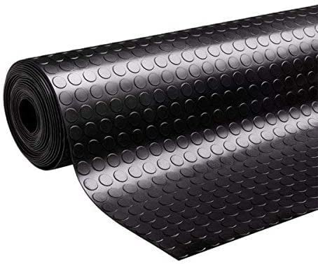 Mugar - Suelo de Goma Antideslizante | Esterilla de Caucho para Suelos Industriales | Pavimento de Goma con Puntos | Alfombra Negra, 100L x 100An x 0.3E cm, Caucho