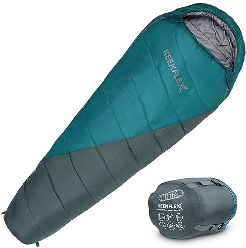KEENFLEX Saco de Dormir Momia 3 Estaciones (Blue 1800g -18,1°C)